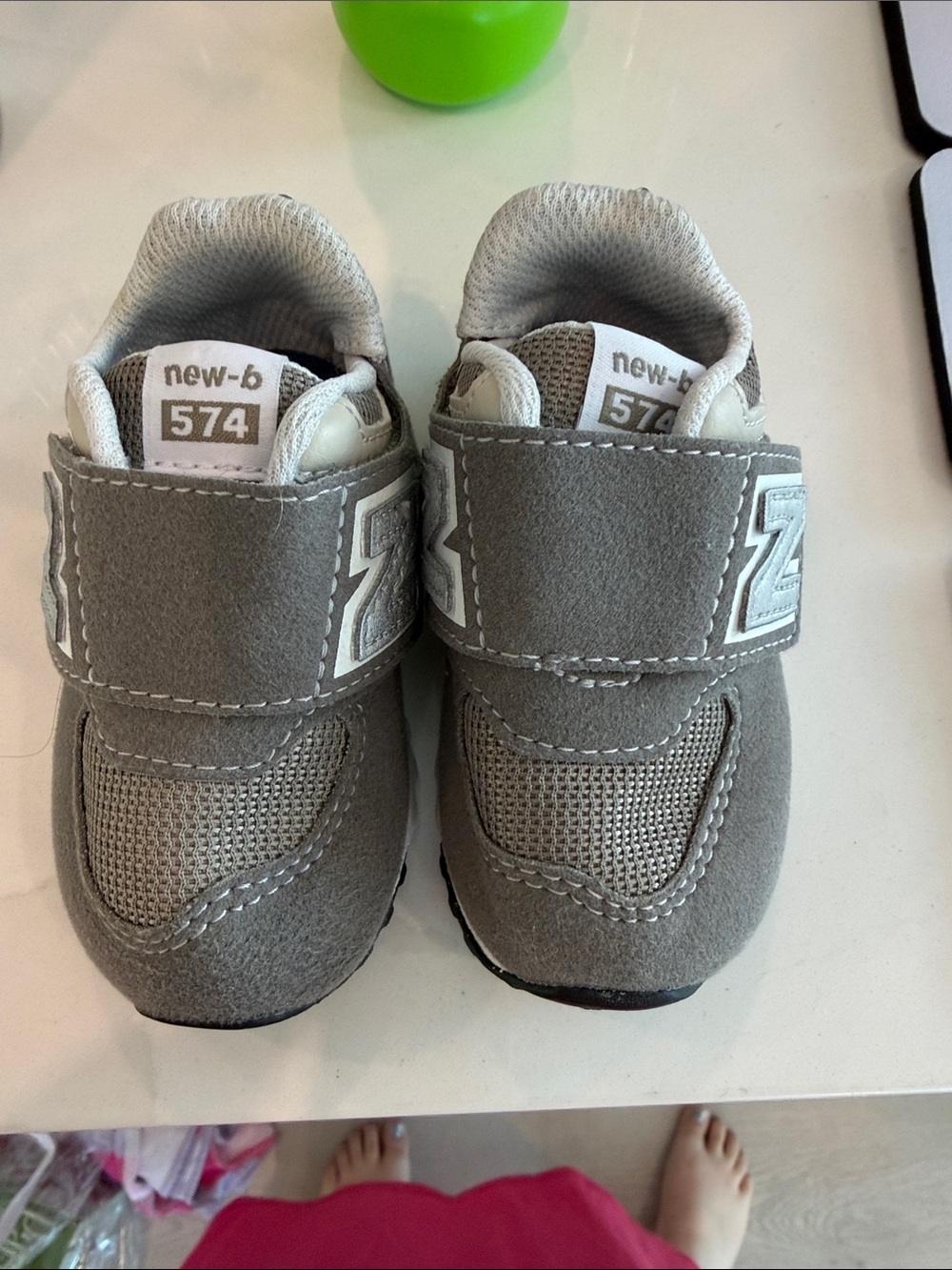 New Balance Gray 574 Velcro Baby Sneakers